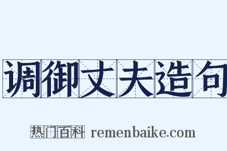 调御丈夫造句是什么意思的图片